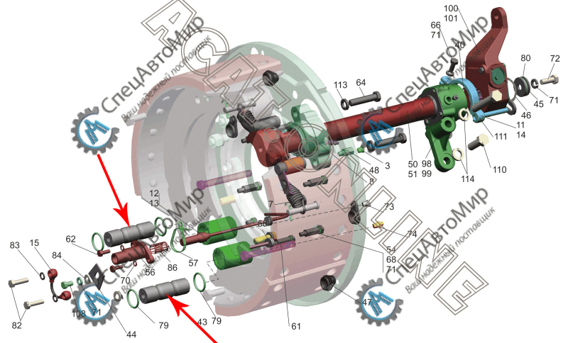 Ось колодки тормозной н/о МАЗ - 103-3501132