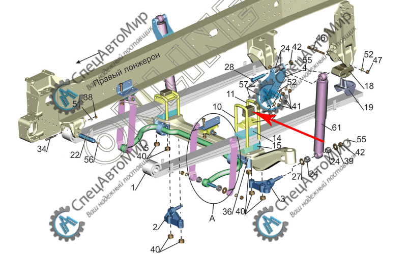 Подушка рессоры передней МАЗ - 500-2902624