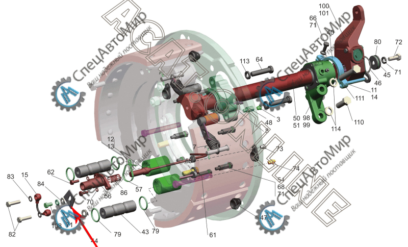 Стопор оси тормозных колодок МАЗ - 5440-3501134