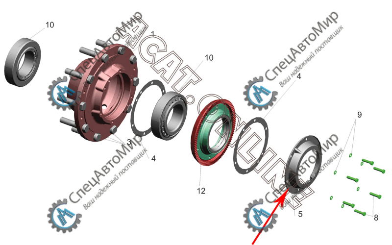 Маслоуловитель заднего колеса МАЗ - 543266-3502076