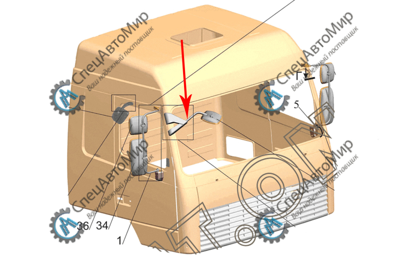 Кронштейн зеркало переднего обзора МАЗ - 6430-8201042